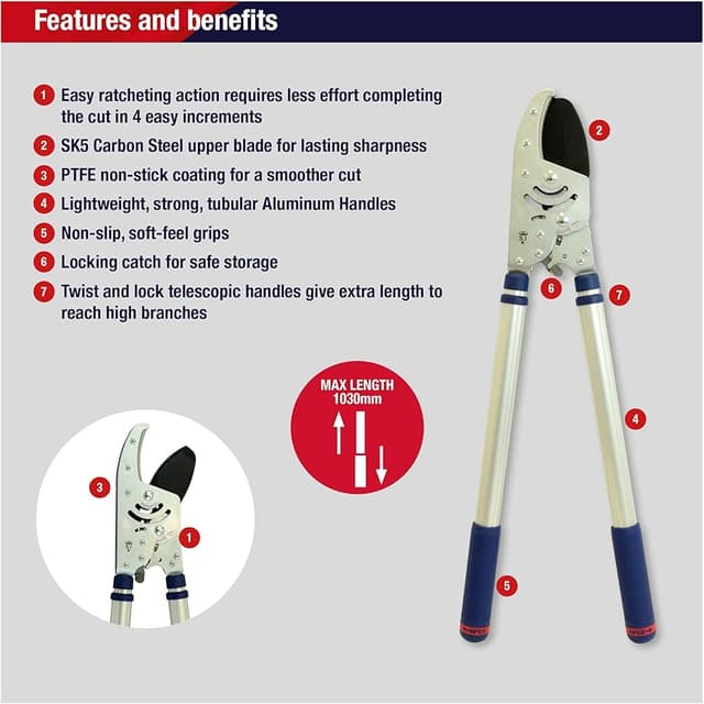 Detalle 2 de Spear & Jackson 8290RS Recortadora de ramas telescópica 💇