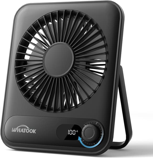 Detalle de WHATOOK Mini Desk Fan USB, 2000mAh