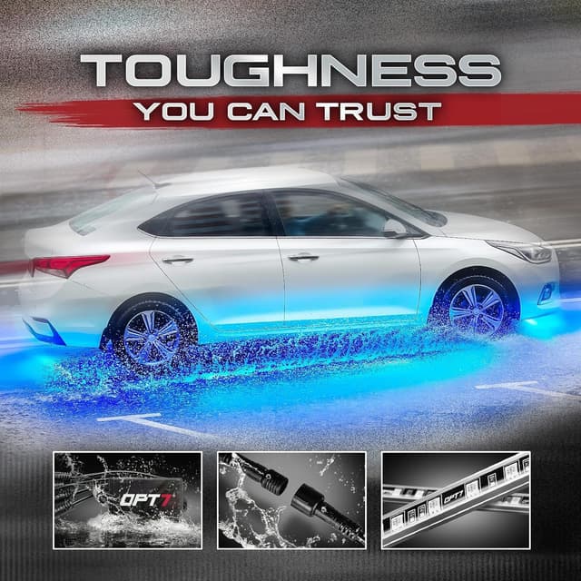 Detalle 2 de OPT7 Aura Aluminum Car Underglow Lights 12V
