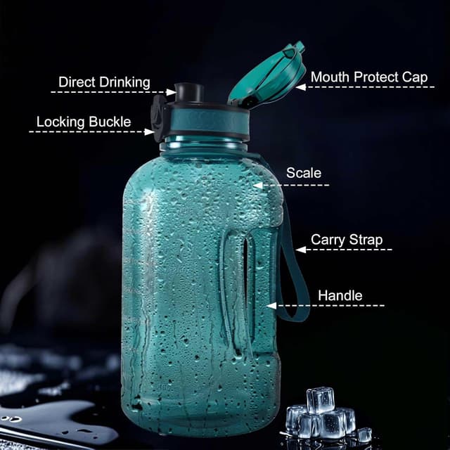 Detalle de GEMFUL Motivational Water Bottle 2L, BPA Free