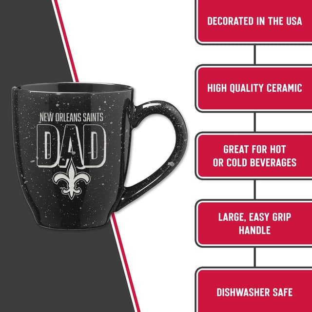 Thumbnail 5 de Rico Industries NFL Football #1 Dad 16 oz Team Color Laser Engraved Ceramic Coffee Mug
