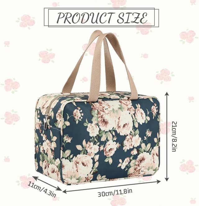 Detalle 2 de Aucuu Kulturbeutel groß mit Griff (30 x 21 x 12 cm) – wasserdicht, isoliert mit Aluminiumfolie