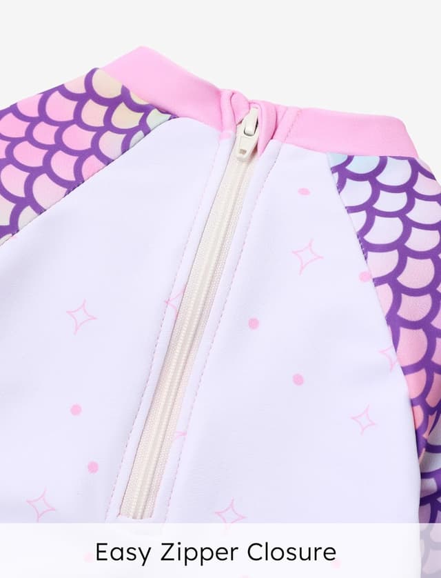 Detalle 2 de Peppa Pig maillot de bain 2 pièces fille (tankini manches longues) imprimé sirène, 2 à 6 ans