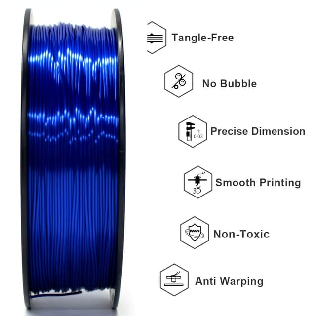 Detalle 2 de Geeetech Metal Shine Silk PLA Filament 1.75mm (Royal Blue) — 1kg Spool