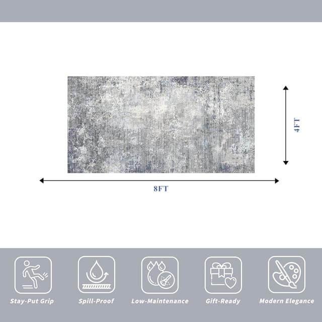 Thumbnail 1 de 4x8 Washable Indoor Rug