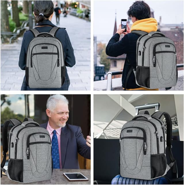 Thumbnail 6 de BIKROD Rucksack für Damen & Herren – wasserfester Schul- & Laptoprucksack mit USB-Anschluss, 15,6 Zoll, Anti-Diebstahl