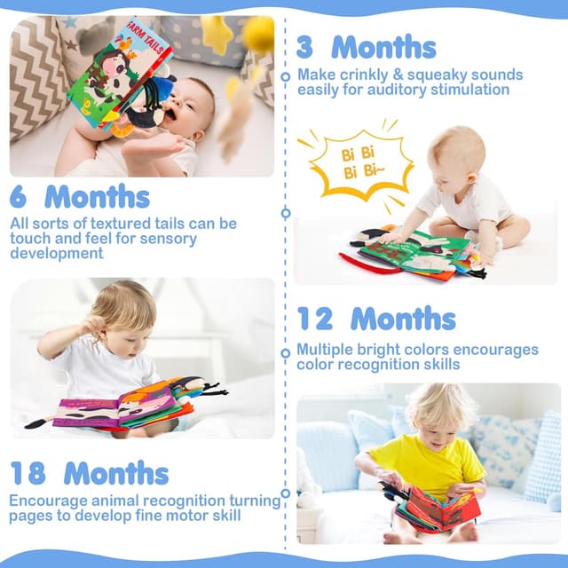 Detalle de beiens Babybuch Quiet Book für Babys 0 bis 6 Monate