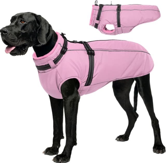 Imagen de Lelepet Dog Coat with Harness Built In Water-Resistant Pink 3XL en OfertitasTOP