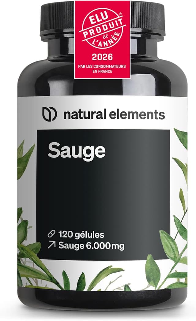 Detalle de Sauge 120 gélules – extrait de sauge 10:1, 6 000 mg par dose journalière