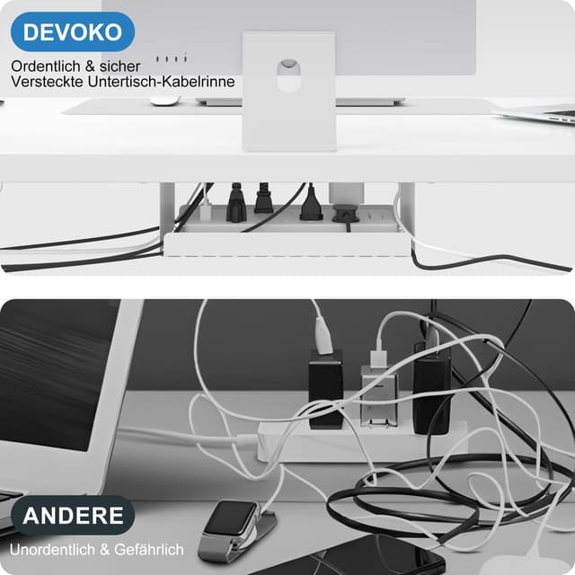 Thumbnail 6 de Devoko Höhenverstellbarer Schreibtisch 140x70