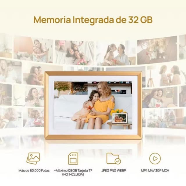 Detalle 2 de Arzopa Marco digital de 10,1" IPS con WiFi y almacenamiento en nube ilimitado