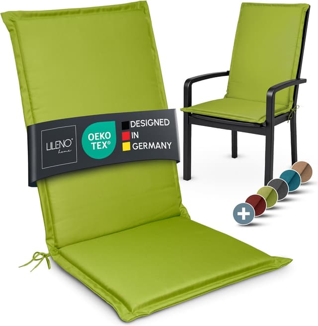 Thumbnail 6 de LILENO HOME Gartenstuhl Auflagen 4er Set Hochlehner Taupe