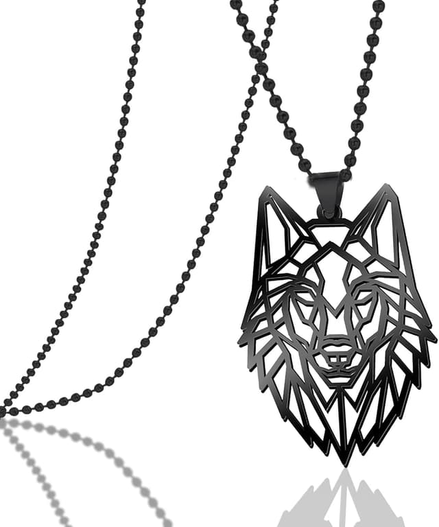 Thumbnail 6 de VASSAGO Wolf Halskette aus Edelstahl mit Wolf-Anhänger im Gothic/Punk-Stil (Herren & Damen)