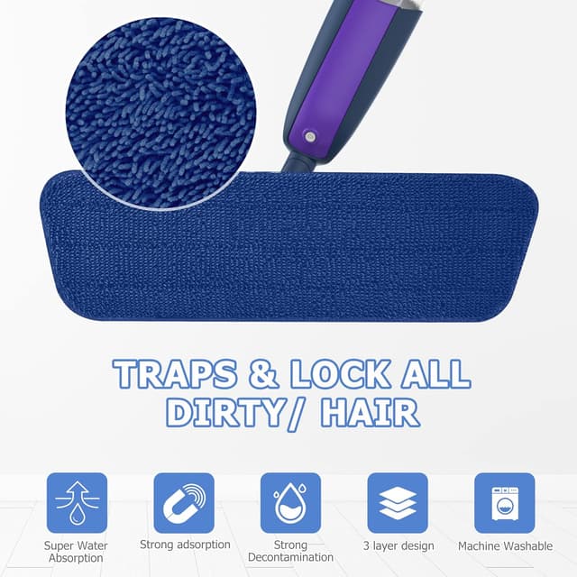 Thumbnail 1 de MEXERRIS Microfibre Floor Mop 4 pads 🧹