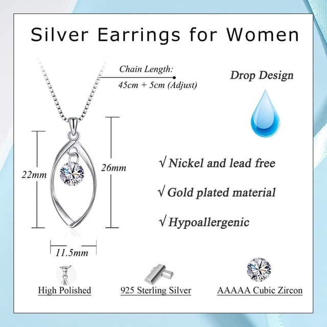 Detalle 2 de Zolkamery Schmuckset Silber 925 Damen: Twist-Halskette & Ohrringe mit Zirkonia