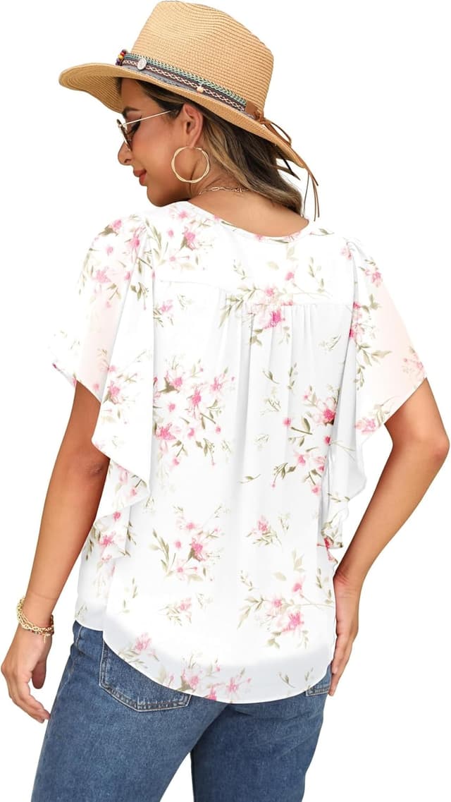 Thumbnail 5 de QIXING Chiffon Kurzarm Bluse Damen