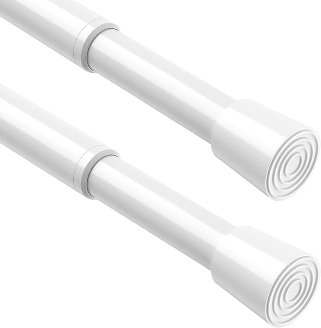 Detalle de BSYXLSX Bastoni a pressione estensibili per tende (2 pezzi) 70-100 cm, diametro 16 mm, bianco