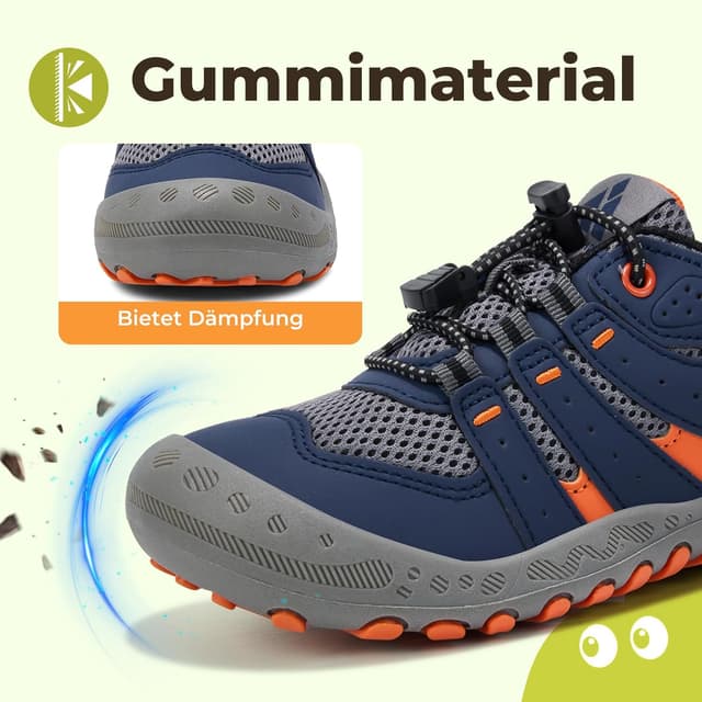 Detalle 2 de Mishansha Kinder-Trekkingschuhe Unisex (Gr. 24–38) – Outdoor-Sportschuhe mit breiter Spitze