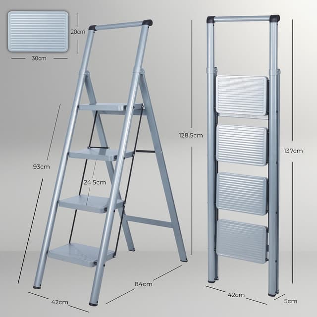 Thumbnail 4 de UZIRO Escalera Plegable 4 Peldaños