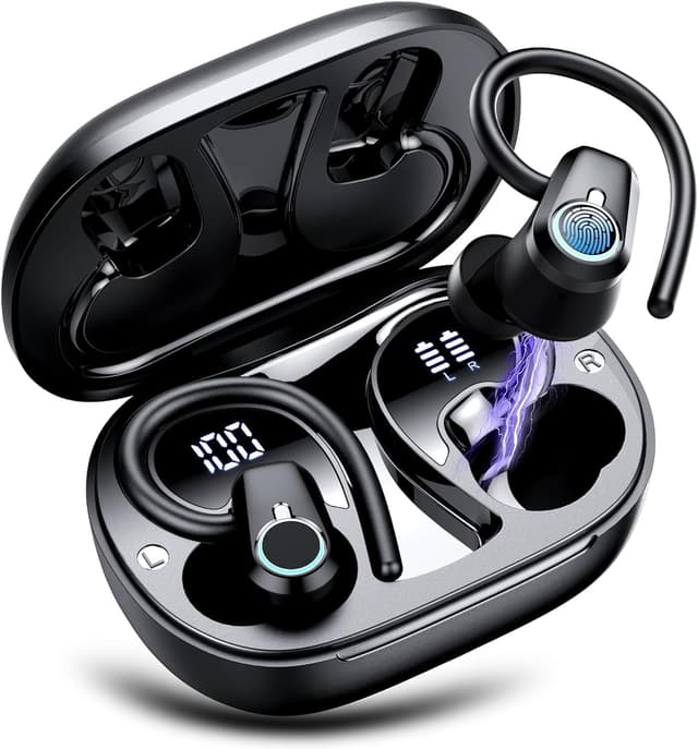 Detalle de Wireless Sports Earbuds with Bluetooth 5.3, ENC Mic & IP7 Waterproof (In-ear, LED case)