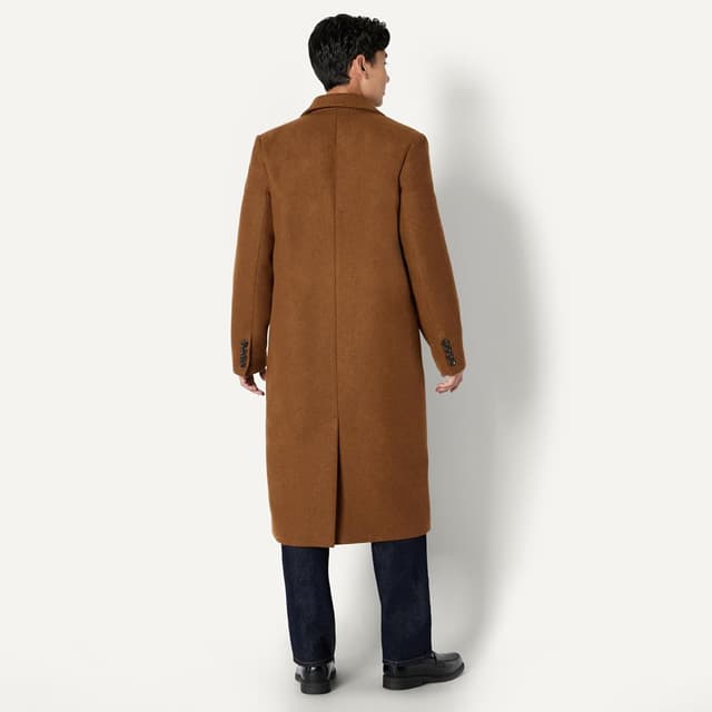Detalle de Amazon Essentials Demi’s Pick Longline Double-Breasted Wool-Blend Topcoat for Men (Relaxed Fit)