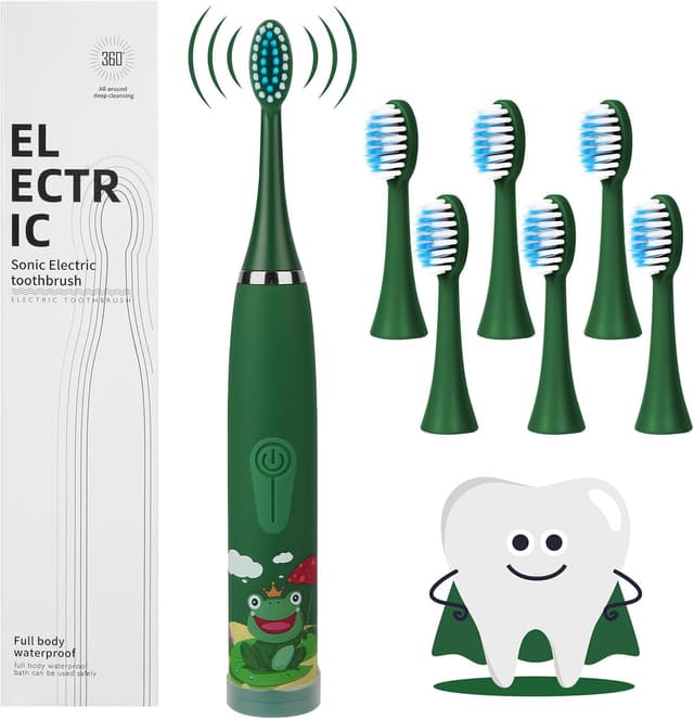 Detalle de Vicloon Spazzolino Elettrico per Bambini con timer intelligente e 6 testine sostituibili (IPX6)