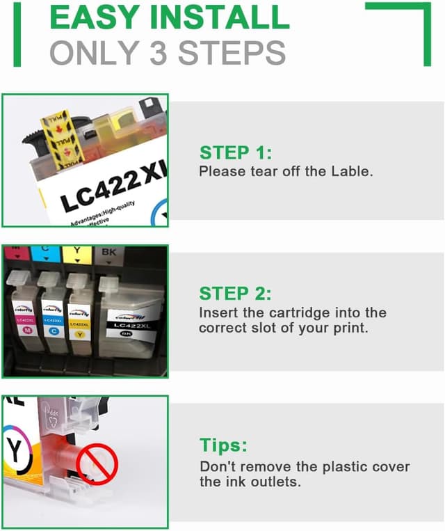 Detalle de Cartucce compatibili Brother LC422XL (LC422) ColorFly da 4 pezzi per MFC-J5340DW/J5345DW/J5740DW/J6540DW/J6940DW