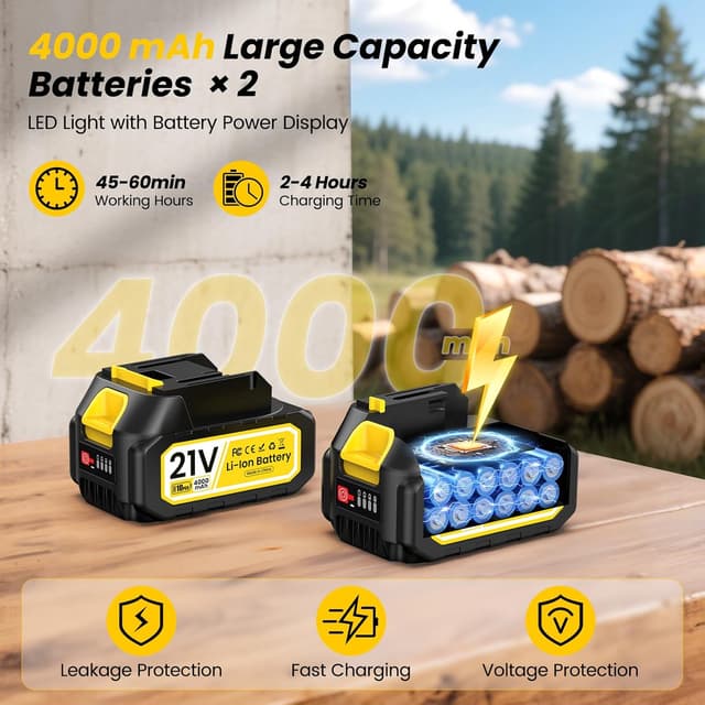 Thumbnail 4 de Mini Motosierra Batería 8000mAh, 1000W Sin Escobillas 🪚