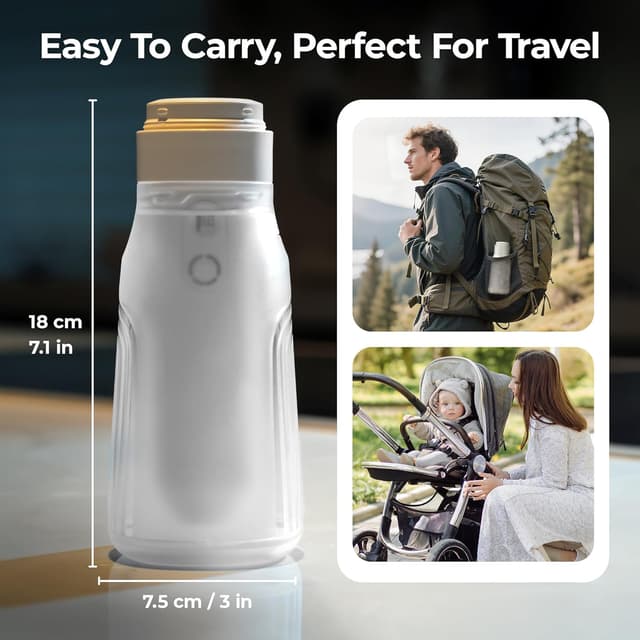 Thumbnail 6 de Omlite Large Capacity Portable Travel Bidet (400ml) – electric handheld rinse bottle with 3 pressure levels, IPX7