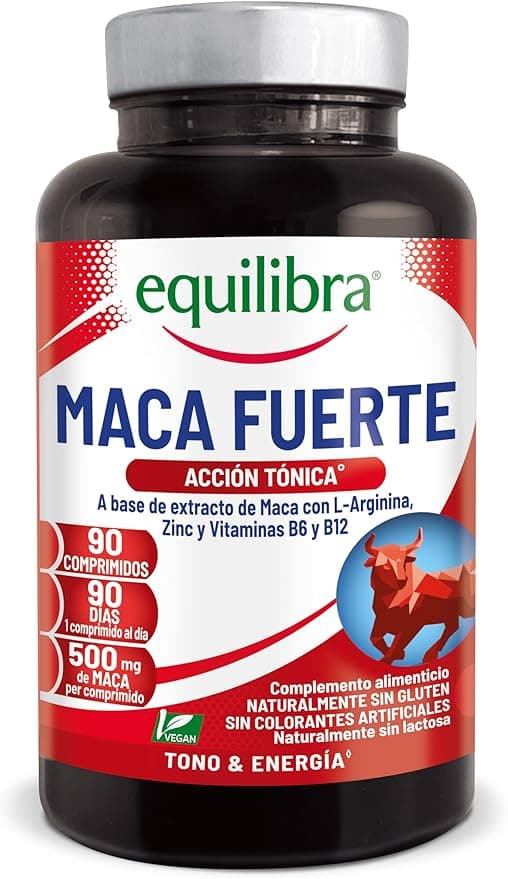 Detalle de Equilibra Maca Forte 🍃 Suplemento con Maca, Zinc y Vitaminas