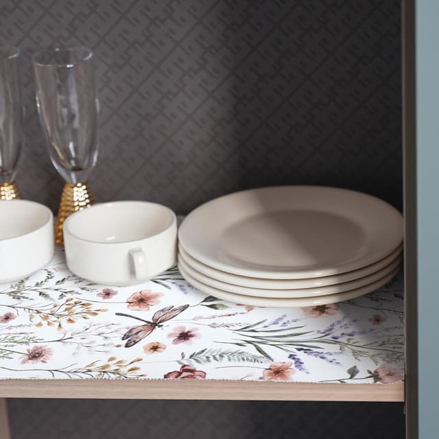 Thumbnail 1 de Floral Shelf and Drawer Liner 12in x 20ft