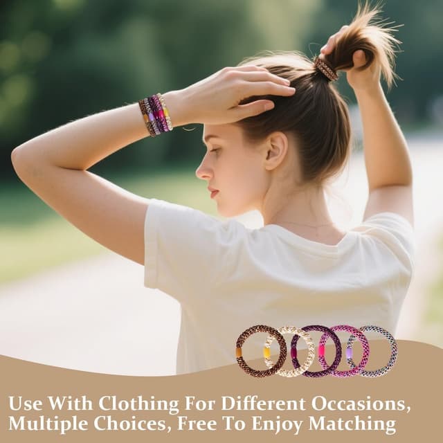 Detalle de LOPHE 10 elastici per capelli senza metallo Maillard/Blue Fantasy