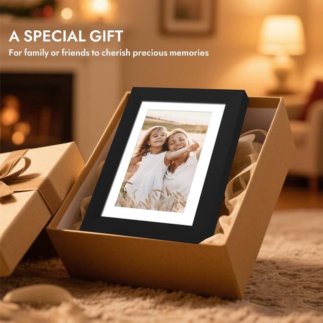 Thumbnail 6 de Hongkee 8x10 Picture Frame (Real Glass + Wood Frame, Black) — Wall or Tabletop Display, 1 Pack