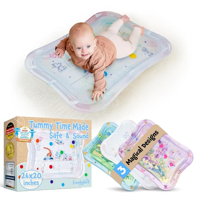 Detalle de TummyTime Wassermatte von Freudeskind – Baby-Wasserspielmatte, phthalat- & BPA-frei (ab 0/3/6/9 bis 24 Monate)