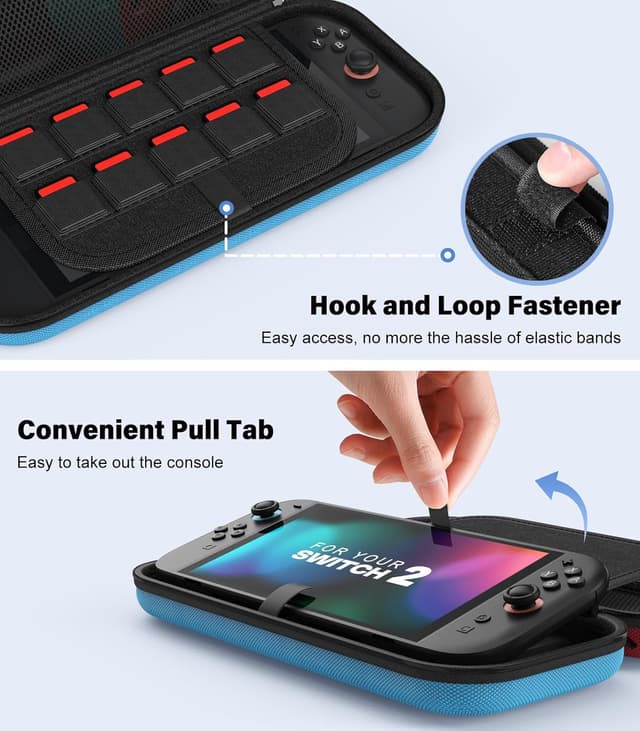 Detalle 2 de MoKo Tasche für Nintendo Switch 2 (2025) — 10 Spielefach