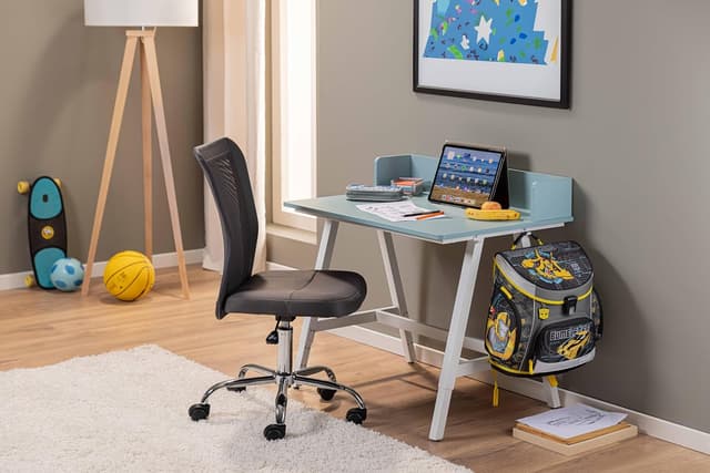 Thumbnail 6 de Inter Link Emmelie : bureau enfant réglable en hauteur pour apprentissage et travail (blanc/bleu)