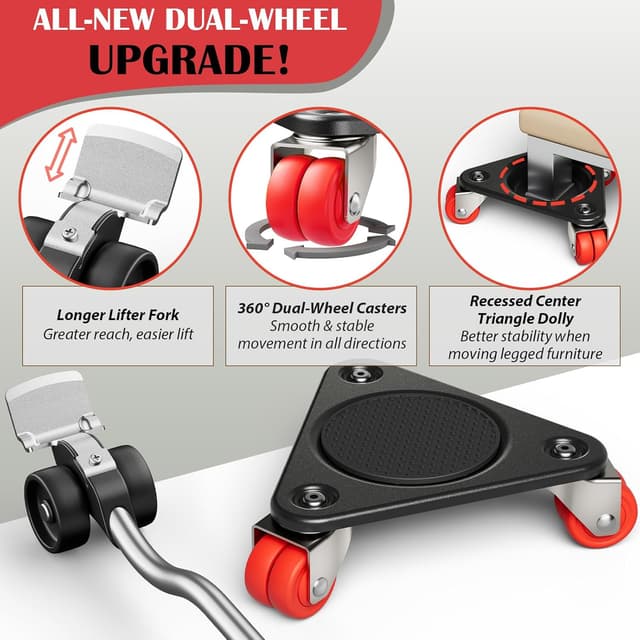 Detalle 2 de ONEON Möbeltransportrollen Set 600 kg