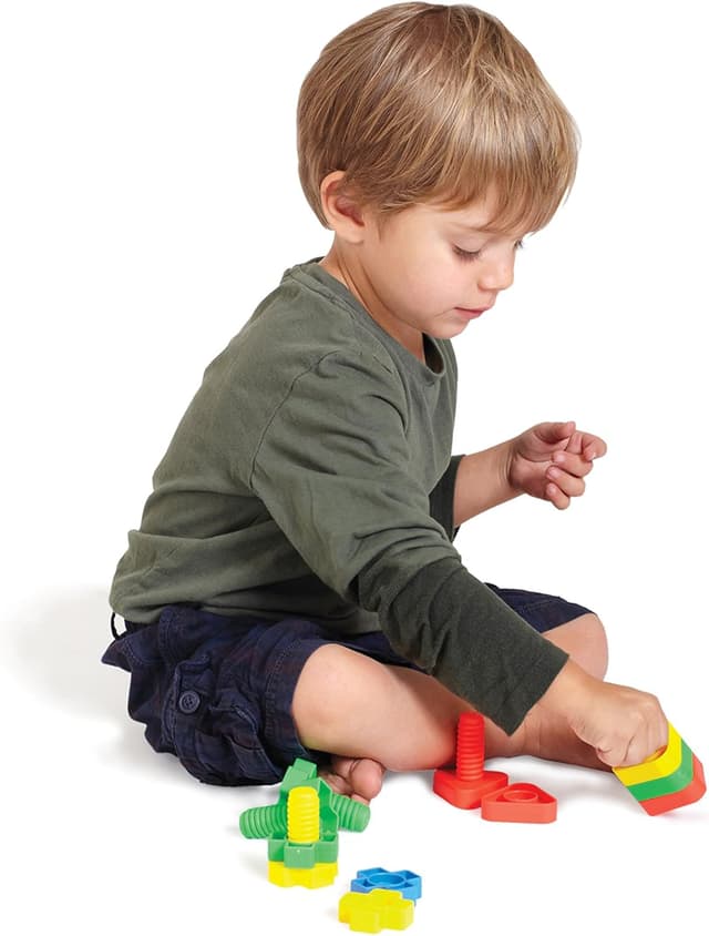 Detalle 2 de Edushape BSM Edushape vis et boulons en plastique colorés – 48 pièces (à partir de 18 mois, ED 929048)