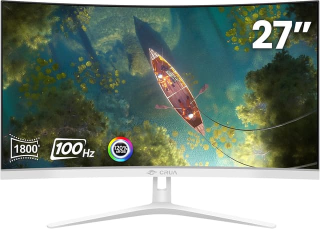 Detalle de CRUA 27" Curved White Monitor 100Hz