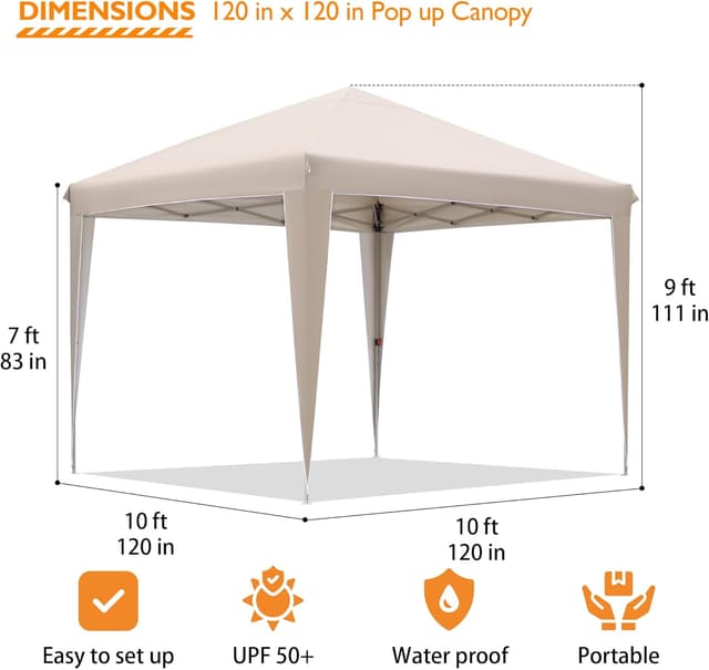 Detalle 2 de BONTEC Carpa de Jardín 3x3m ☂️ Resistente al Agua y UV 50+