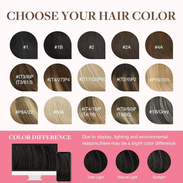 Detalle 2 de GOO GOO Clip-in Echthaar Extensions (45 cm, 120 g, 7 Clips) – 1B Schwarz