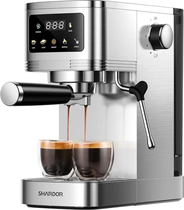 Detalle de SHARDOR Espresso Machine 20 Bar with Milk Frother and Touchscreen