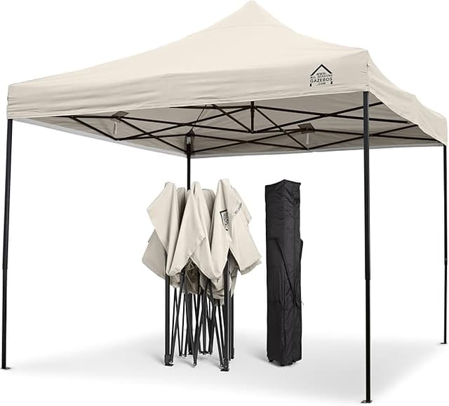 Detalle de All Seasons Gazebos 3x3m Impermeable Pop-up ☔ Crema