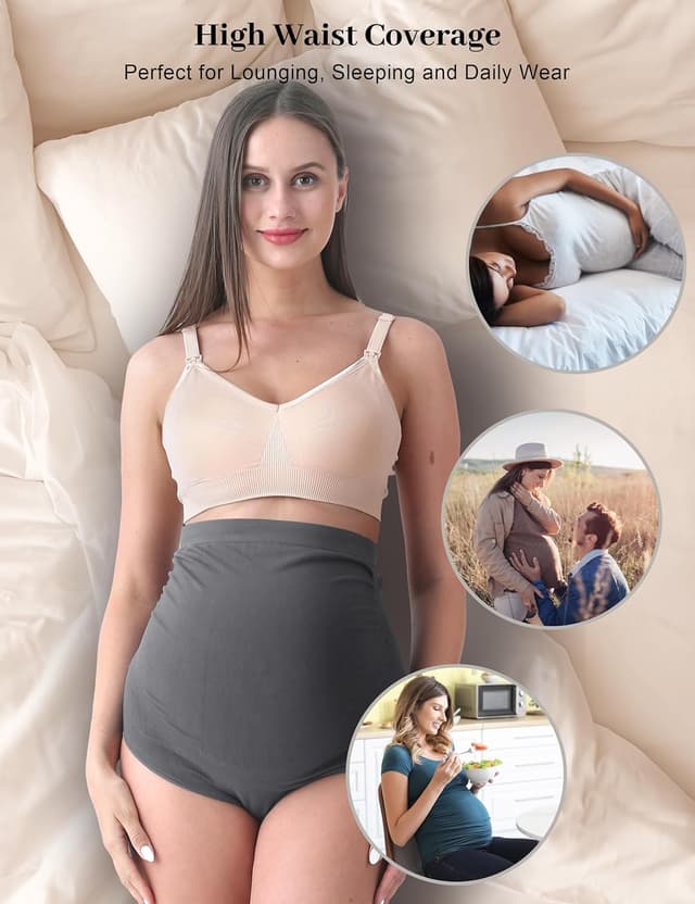 Detalle 2 de SUNNYBUY Culotte de grossesse taille haute