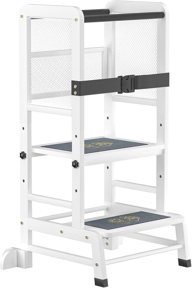 Detalle de Skokliz Kids Standing Tower nursery step stool with adjustable height (anti-tip support corners)