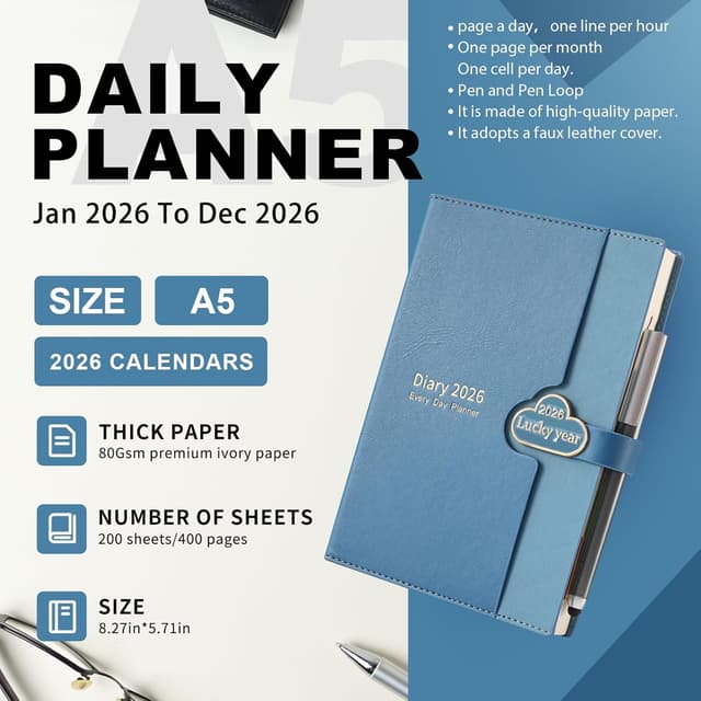 Detalle 1 de Mcdsuc A5 2026 daily planner diary