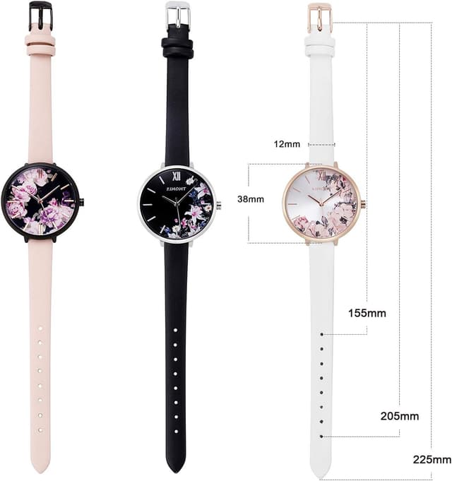 Detalle de KIMOMT Montre femme à quartz avec bracelet en cuir — montre-bracelet de mode étanche pour tous les jours