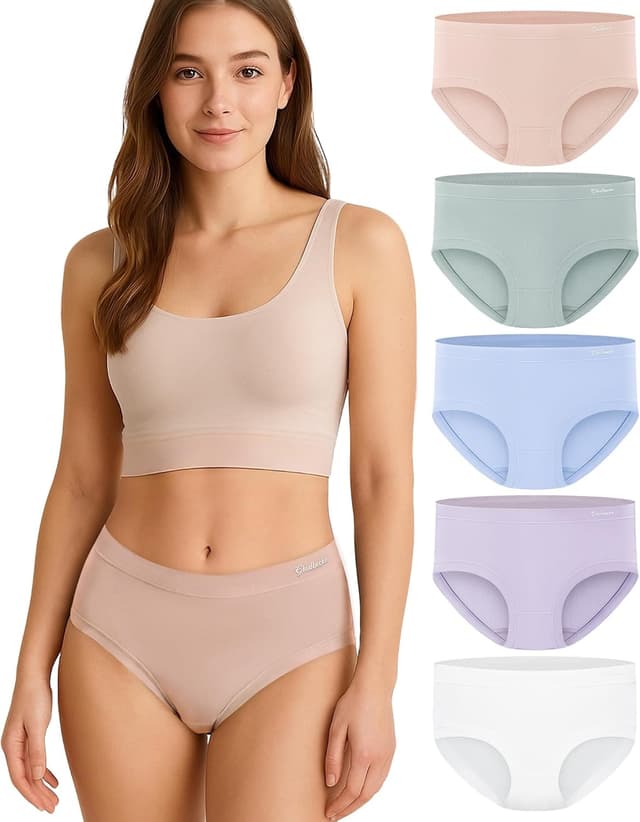 Detalle de Gladbecke Bambus Unterhosen Slips (5er Pack) – damenfreundlich, weich & etikettenfrei