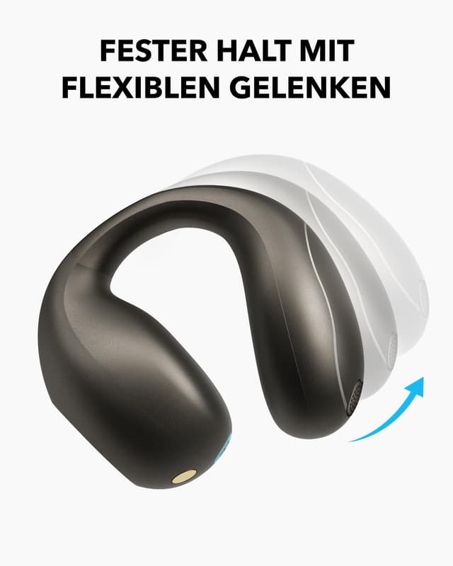 Detalle de soundcore C40i von Anker – Open-Ear Clip-On Kopfhörer mit flexibler Gelenkform