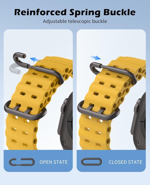 Detalle 2 de TiMOVO Ocean Strap for Apple Watch Ultra 3/2/1 49mm – breathable silicone sports band with metal connector